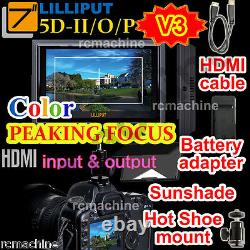 Lilliput 7 5D-II/O/P HDMI In &Out PEAKING Focus Assist Monitor+cable+shoe stand