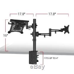 Loctek D2DL 2 in 1 Dual Monitor Arm Desk Mount Stand for 10 to 27-Inch LCD and
