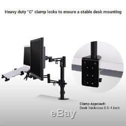 Loctek D2DL 2 in 1 Dual Monitor Arm Desk Mount Stand for 10 to 27-Inch LCD and