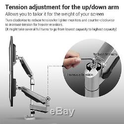 Loctek D7SD Dual LCD Adjustable Monitor Stand Dual Stacking Arm Desk Clamp/Gr