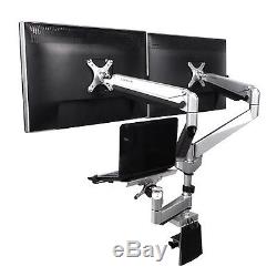 Loctek D7TP Swivel Triple Arm Desk LCD Laptop Mount Monitor Stand Fits 10-27