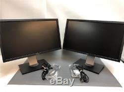 Lot 2X Dell P2311Hb 23 LCD Flat Panel Monitor With Stands, DVi, + Power Cord Incl