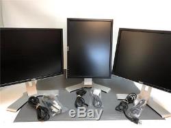 Lot 3X Dell UltraSharp 2007FPB 20 LCD Monitors With Stands, DVI+Power Cables