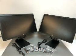 Lot of 2X HP Business Z23i 23 LED LCD Monitors With Stands, DisplayPort&Power Cord