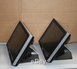 Lot of 2- Dell E157FPTe 15'' Touchscreen VGA USB LCD Monitor Stand Cables