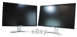 Lot of (2) Dell UltraSharp 3007WFPt 30 LCD Monitor 2560x1600 Stand & Cables