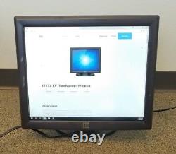 Lot of 2 Elo Touch E719160 ET1715L 17 Touchscreen Monitors Stand Cables POS LCD