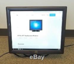 Lot of 2 Elo Touch E719160 ET1715L 17 Touchscreen Monitors Stand Cables POS LCD