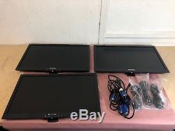 Lot of 3 Lenovo LS2323WA 23 Widescreen LED LCD Monitors with Cables No Stands