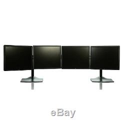 Lot of 4 Dell P1913S 19 LED LCD Monitors with Ergotron Quad Monitor Stand Grade B
