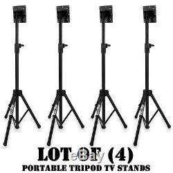 Lot of (4) New Pyle Portable Tripod TV Stand, LCD Flat Panel Monitor Mount