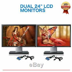 Matching DUAL DELL Ultrasharp 24 Widescreen LCD Monitors with DUAL LCD Stand