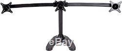 MonMount Curved Triple LCD Monitor Stand Freestanding Up to 24-Inch, Black