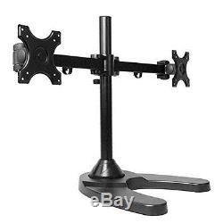MonMount Dual LCD Freestanding Monitor Stand Up to 24in Black LCD-6460B