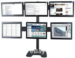 MonMount Hex 6 Freestanding Monitor Stand Mount for Six Monitors Upto 25-Inch