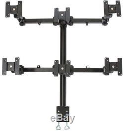 MonMount Hex/Six LCD Monitor Stand Desk Mount with Up, Down, Left and Right