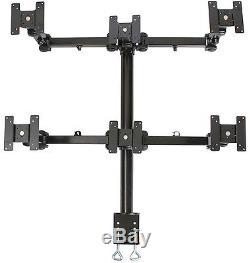 MonMount Hex/Six LCD Monitor Stand Desk Mount with Up Down Left and Right Piv