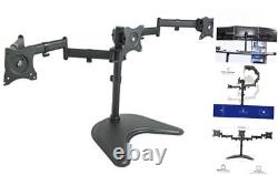 Monitor Mount Fully Adjustable Desk Free Stand for 3 LCD Screens up to Triple