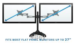 Mount-It! Dual LCD Monitor Mount Stand, Articulating Arm, Fully Adjustable Frees