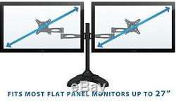 Mount-It! Dual LCD Monitor Mount Stand, Articulating Arm, Fully Adjustable Two