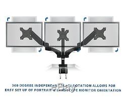 Mount-It! MI-763 Triple Monitor Desk Mount Arm LCD Computer Display Stand, up to
