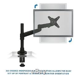 Mount-It! Monitor Desk Stand Mount For Single LCD Displays Fits 20 21 23 25 27
