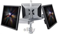 Mount-It! Multiple Users Triple LCD LED Computer Monitor Desk Mount Stand Clamp