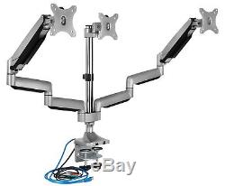 Mount-It! Triple Monitor Desk Mount With USB Port Height Adjustable 24 32 LCD