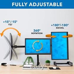 Mount-It! Triple Monitor Mount 3 Screen Desk Stand for LCD Computer Monitors