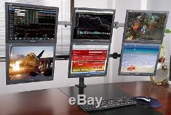 Mount Rack Stand Up To Six 6 Desktop Computer LCD Monitors Screens Multi