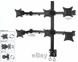Mount Rack Stand Up To Six 6 Seis Desktop Computer LCD Monitors Screens Multi