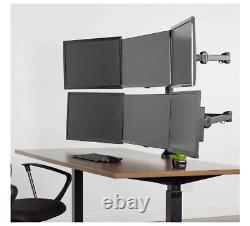 Mount Rack Stand Up To Six 6 Seis Desktop Computer LCD Monitors Screens Multi