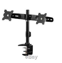 New Clamp Based Dual Monitor Mount Stand for two 15-24 LCD/LED Flat Screens