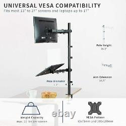 New Vivo Laptop And Dual 13 To 27 Inch Lcd Monitor Stand Up Desk Mount, Ex