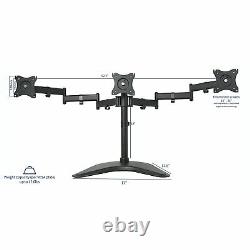 New Vivo Triple Monitor Mount Fully Adjustable Desk Free Stand For 3 Lcd S