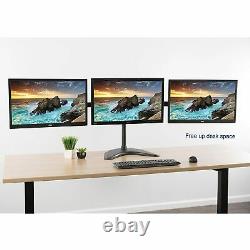 New Vivo Triple Monitor Mount Fully Adjustable Desk Free Stand For 3 Lcd S