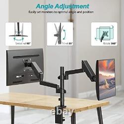 Premium Dual LCD Monitor Desk Mount Fully Adjustable Gas Spring Stand Black