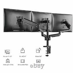 Premium Triple LCD Monitor Desk Mount Fully Adjustable Gas Spring Stand Black