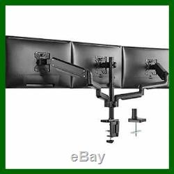 Premium Triple LCD Monitor Desk Mount Fully Adjustable Gas Spring Stand For Disp