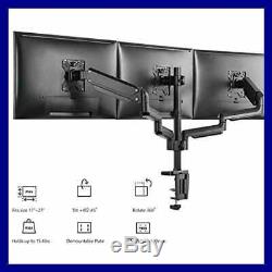 Premium Triple LCD Monitor Desk Mount Fully Adjustable Gas Spring Stand For Disp
