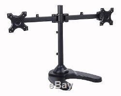 Pwr+ Dual LCD Monitor Stand Desk up to 24 LED TV Fully Adjustable Table Mount