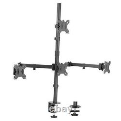 Quad 13 to 24 inch LCD Monitor Clamp-on Desk Mount, 3 Plus 1 Articulating