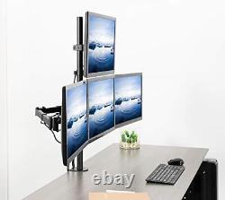 Quad 13 to 24 inch LCD Monitor Clamp-on Desk Mount, 3 Plus 1 Articulating Dis