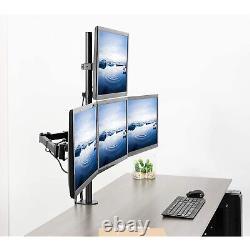 Quad 13 to 24 inch LCD Monitor Clamp-on Desk Mount, 3 Plus 1 Articulating Disp