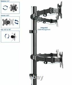 Quad 13 to 30 inch LCD Monitor Desk Mount, Fully Adjustable Stand with Tilt