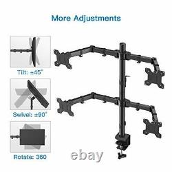 Quad Computer Monitor Mount Heavy Duty LCD Computer 4 Monitor Stand with