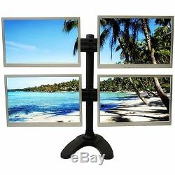 Quad LCD Monitor Desk Free Standing Mount for Four LCD Screens up to 26 NEW