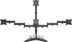 Quad LCD Monitor Desk Stand Mount Free-Standing 3 + 1 = 4 / Holds Four Screen