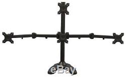 Quad LCD Monitor Free Standing Height Adjustable 4 Screen Desk Mount VIVO1034