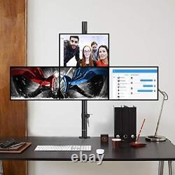 Quad LED LCD Monitor Stand up Desk Mount Extra Tall 31.5 inch Pole Heavy Duty